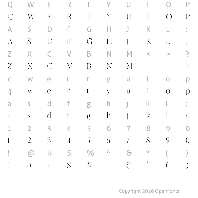 Character Map of MADE Canvas Light