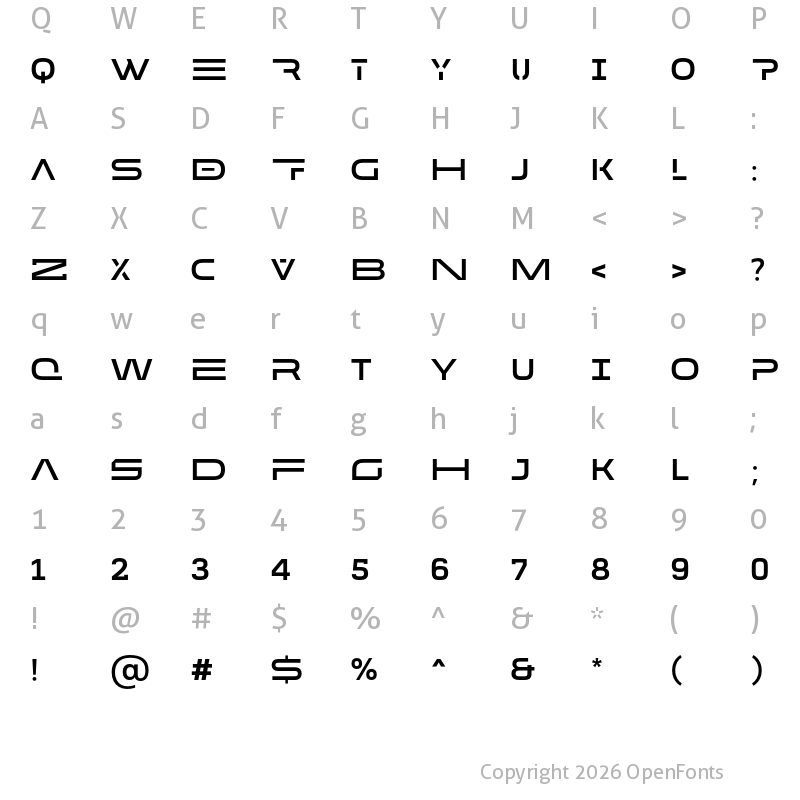 Character Map of MADE Future X HEADER Medium
