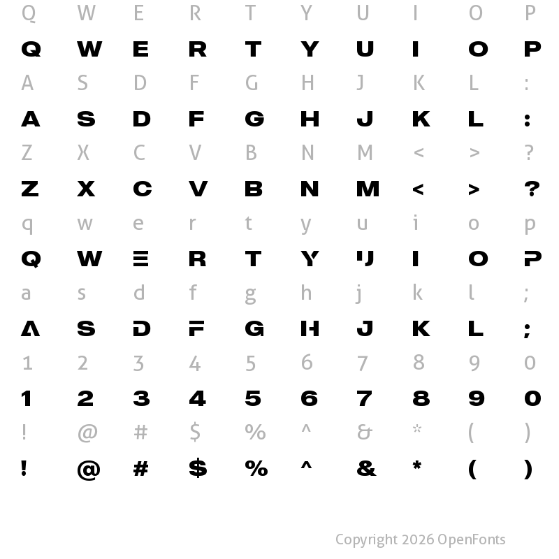 Character Map of MADE Outer Sans Alt Bold