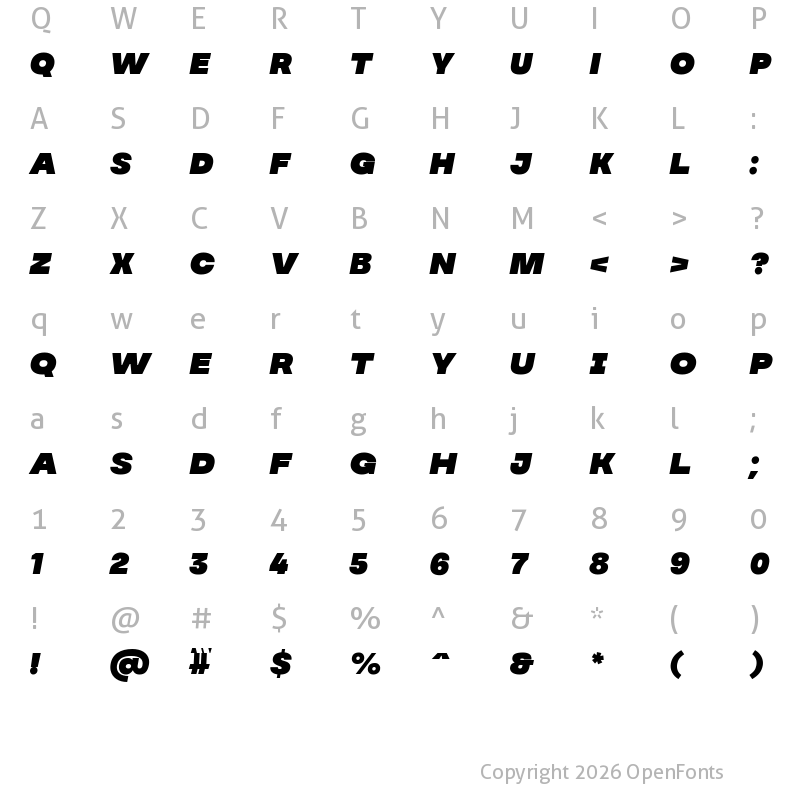 Character Map of MADE Soulmaze MADE Soulmaze Italic