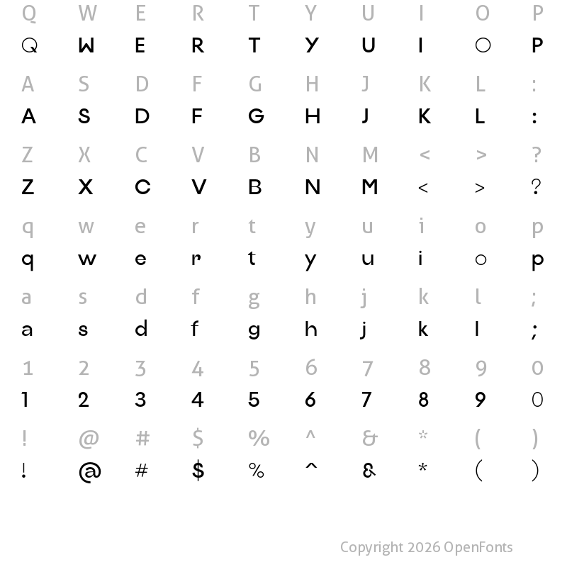 Character Map of MADE Yourself PERSONAL USE Regular