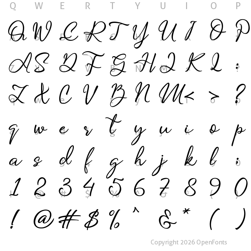 Character Map of Madeline Regular