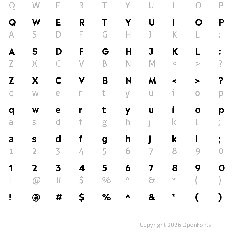 Character Map of Madera W01 Regular