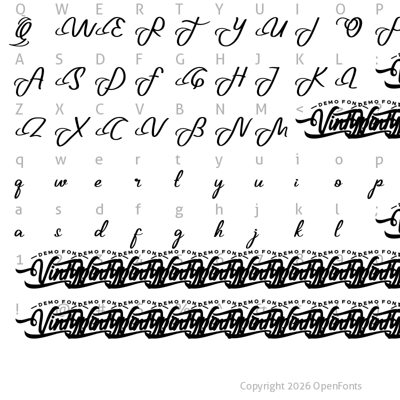 Character Map of Mading Demo Regular