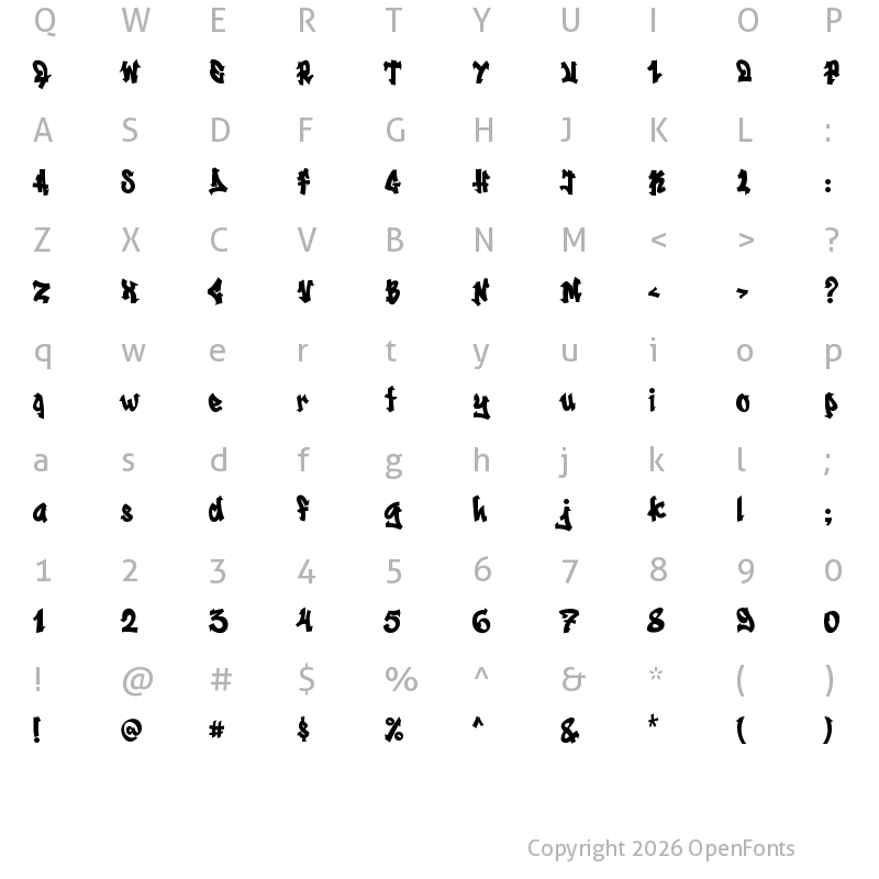 Character Map of Madison Street Regular