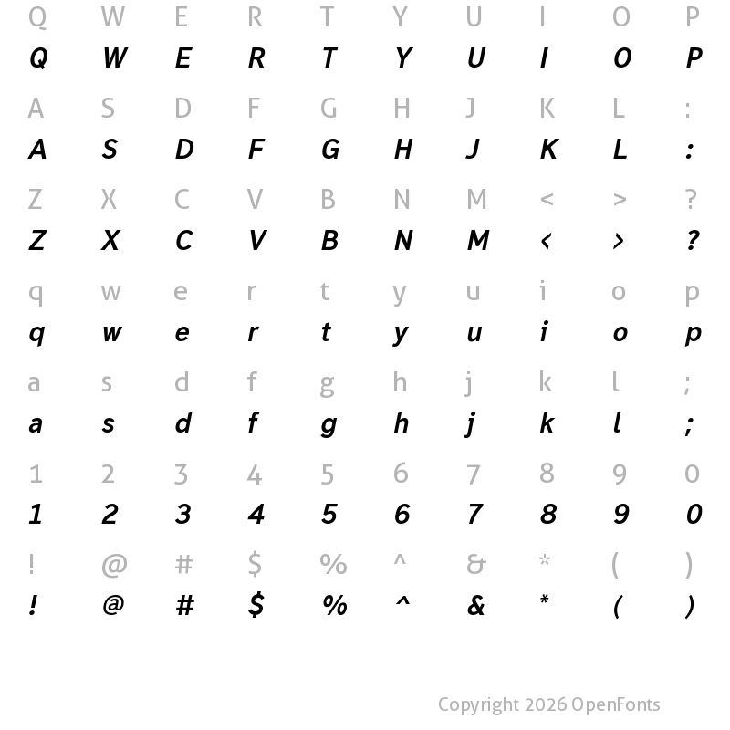 Character Map of Madras Extra Bold Italic
