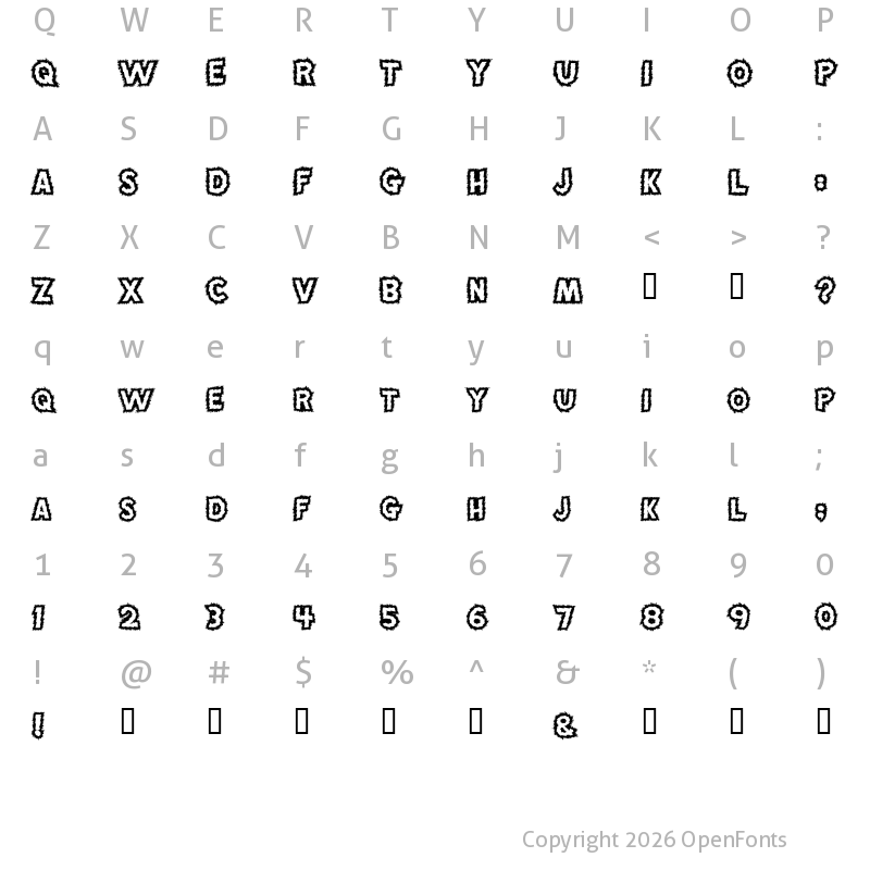 Character Map of MadScience Regular