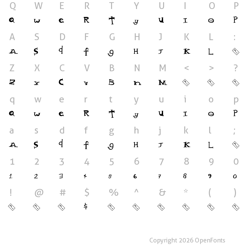 Character Map of MadStyle Regular
