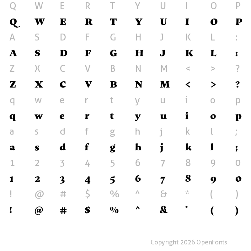 Character Map of Maecenas Black