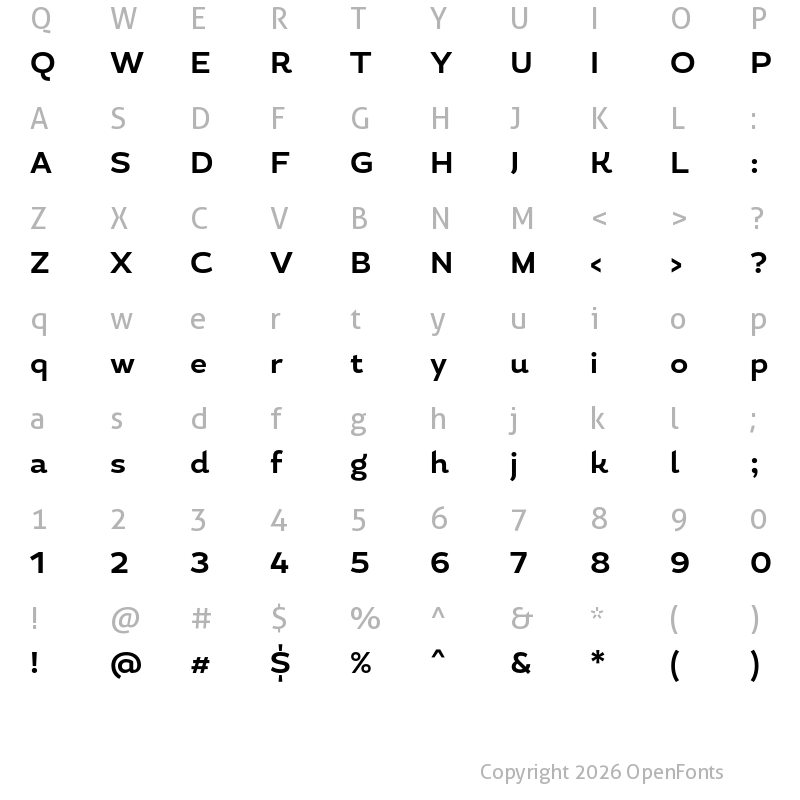 Character Map of Magallanes Bold