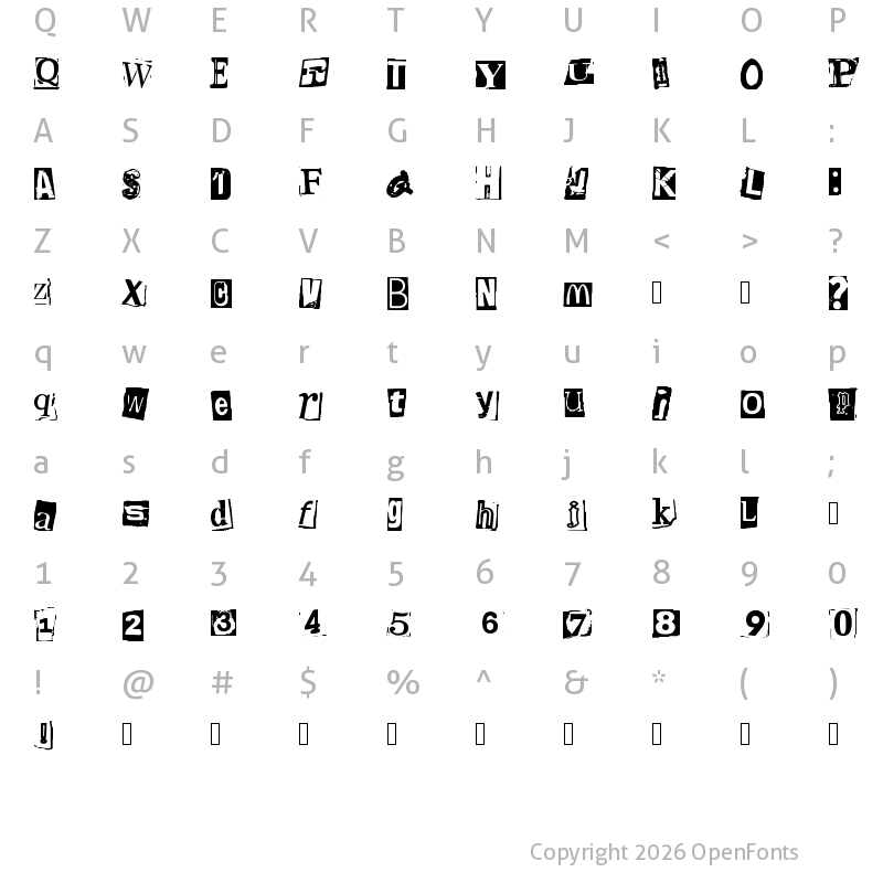 Character Map of Magazine Letter By Brntlbrnl Regular