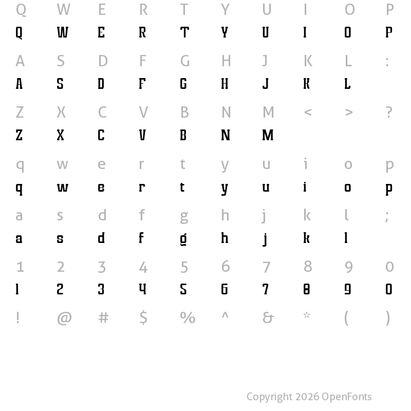 Character Map of Magefin Medium