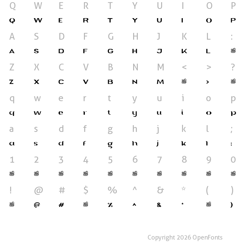 Character Map of Mageri Thin