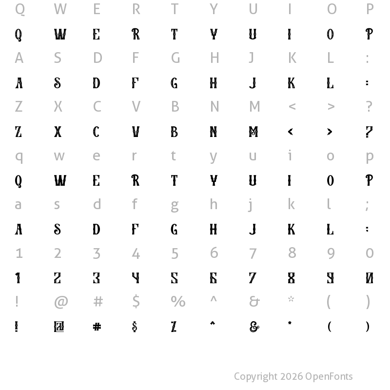 Character Map of MAGIC CHRISTMAS Regular