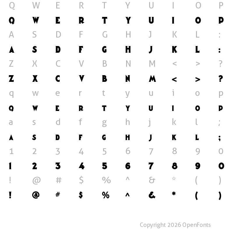 Character Map of Magic Lantern NF Regular