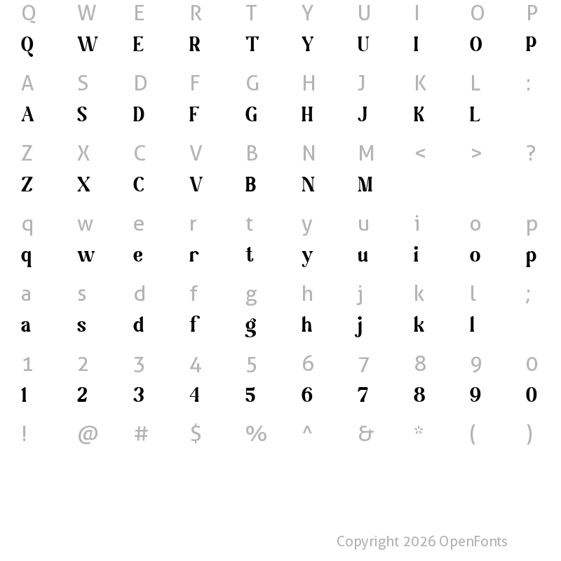 Character Map of Magilio Regular