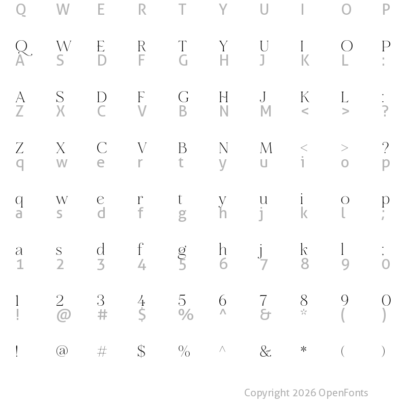 Character Map of Maginia Regular