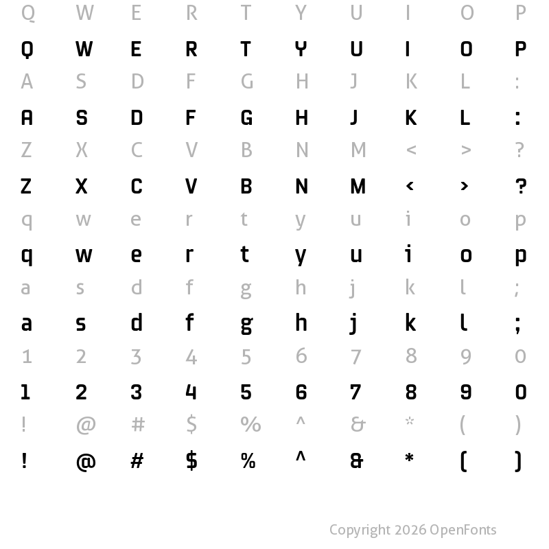 Character Map of Magion Regular