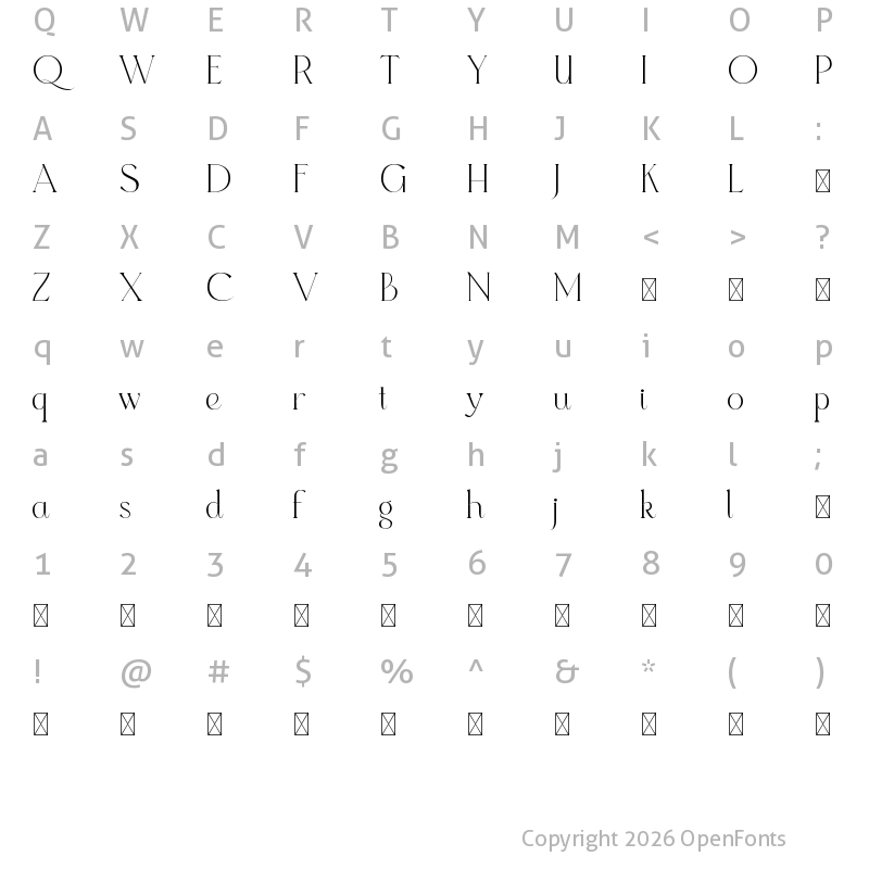 Character Map of Magnificiens Regular