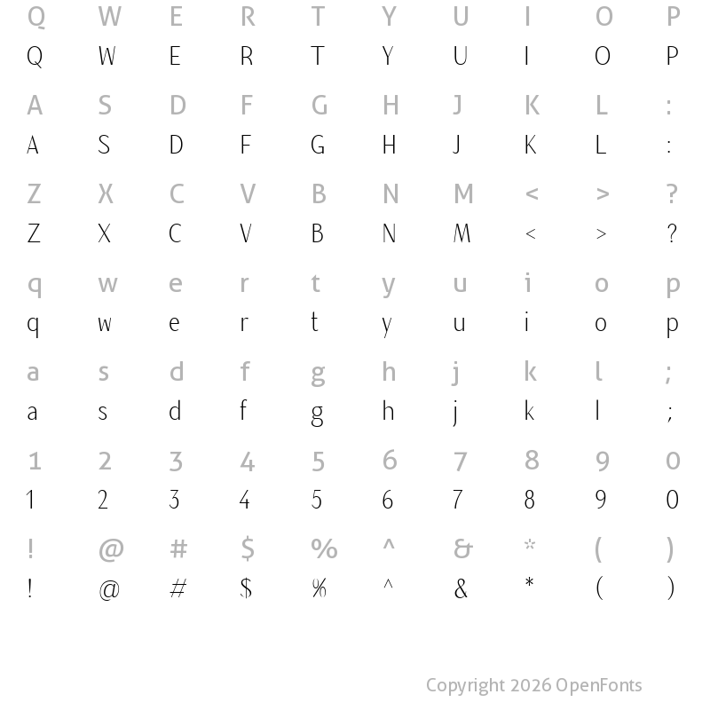 Character Map of Magnisa Sans Regular