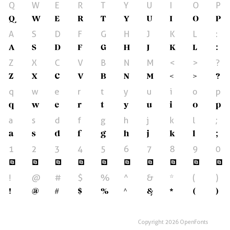Character Map of Magnivera Trial Medium