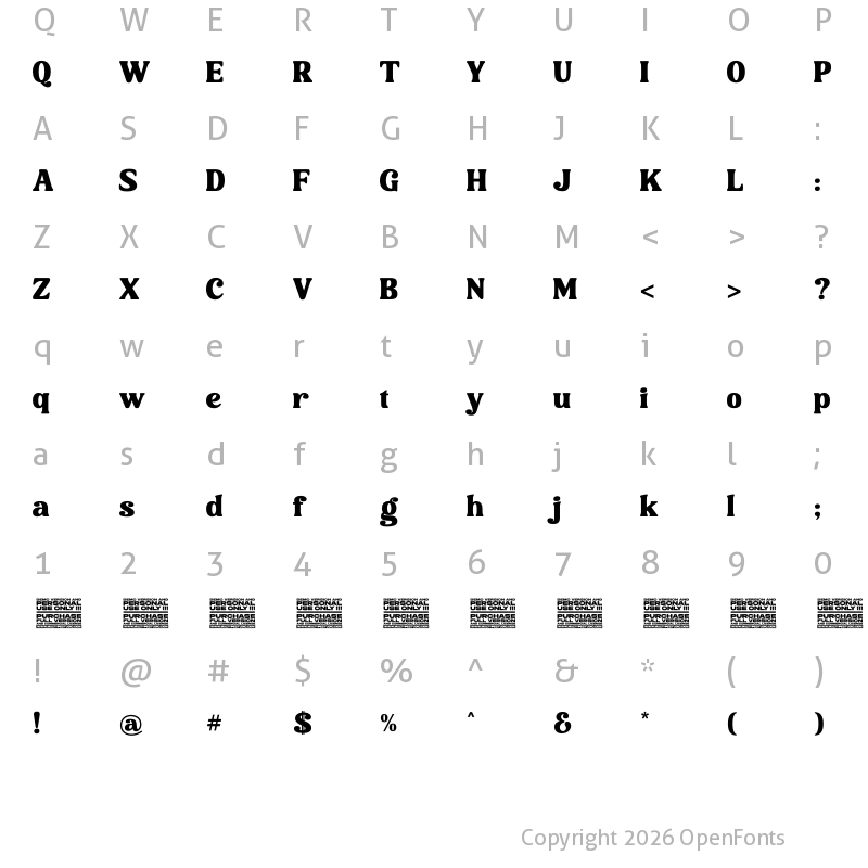 Character Map of Mahoda Display Regular