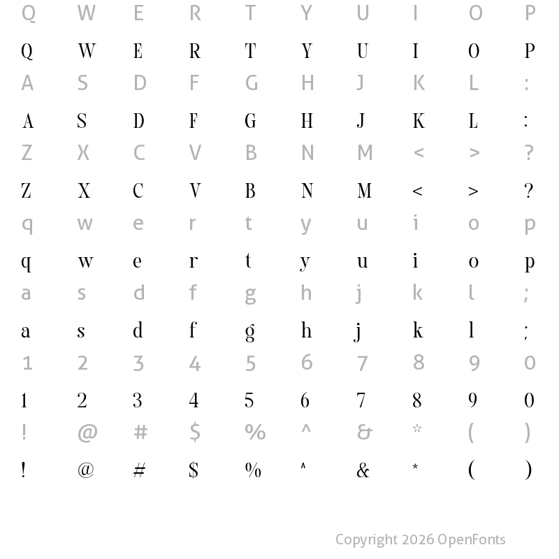 Character Map of Mailton Regular