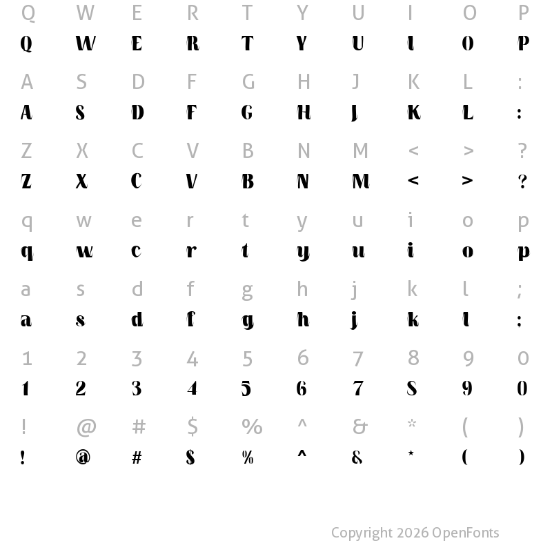 Character Map of mailyn font Regular