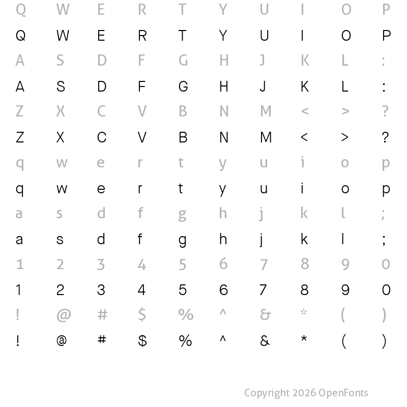Character Map of Maison Neue Light