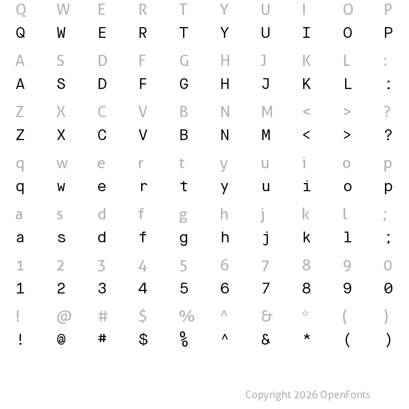 Character Map of Maison Neue Mono