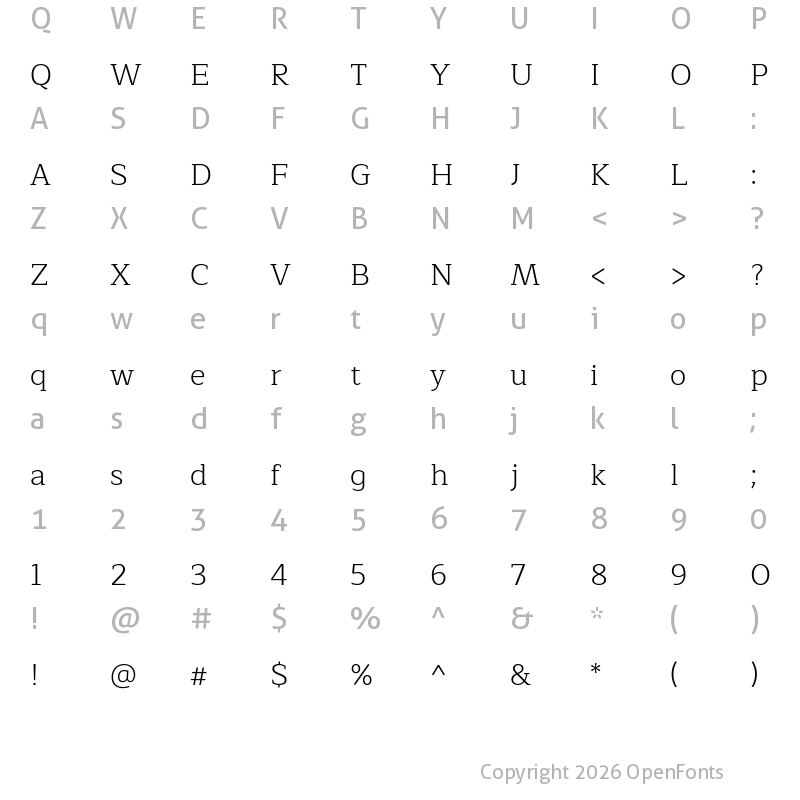 Character Map of Maitree Light