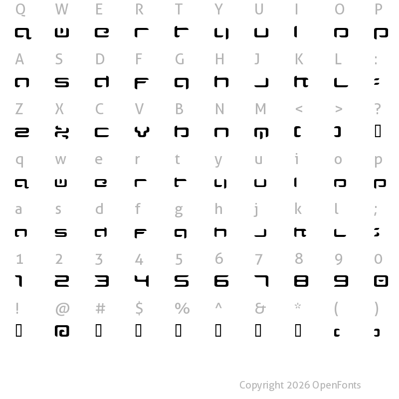 Character Map of Majispirit Regular