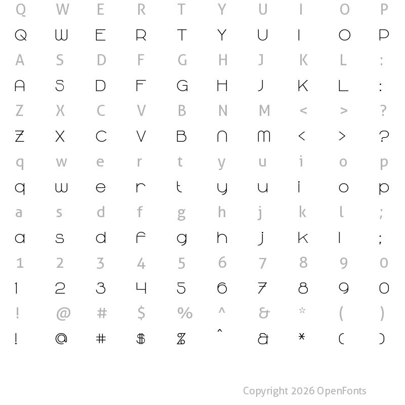 Character Map of Majoram Bold