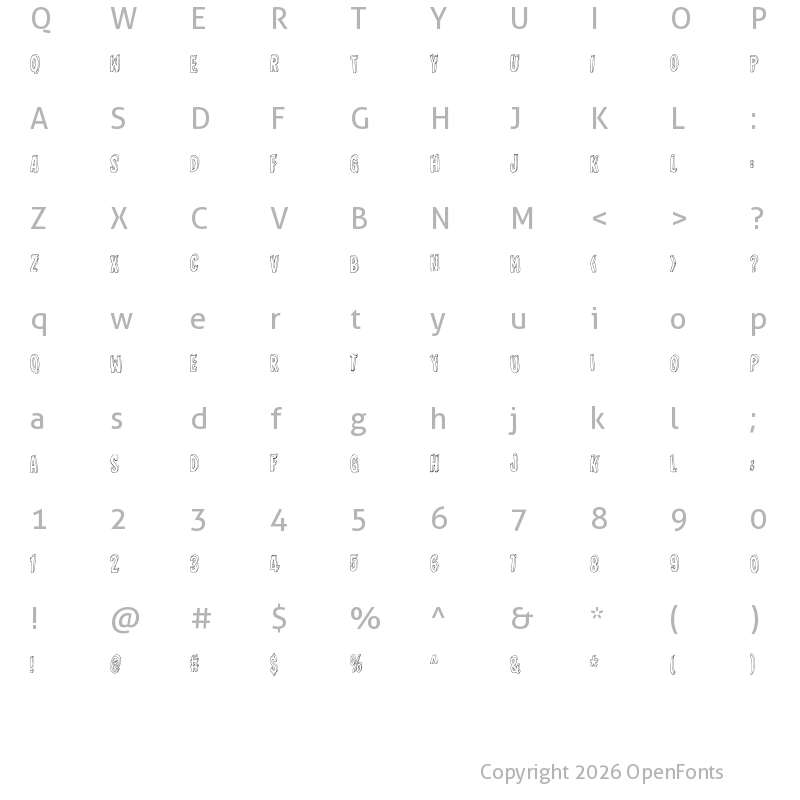 Character Map of Make fun of me DEMO Regular