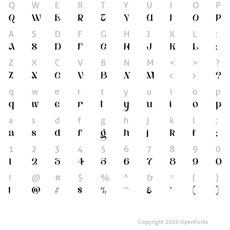 Character Map of Maknoe Regular