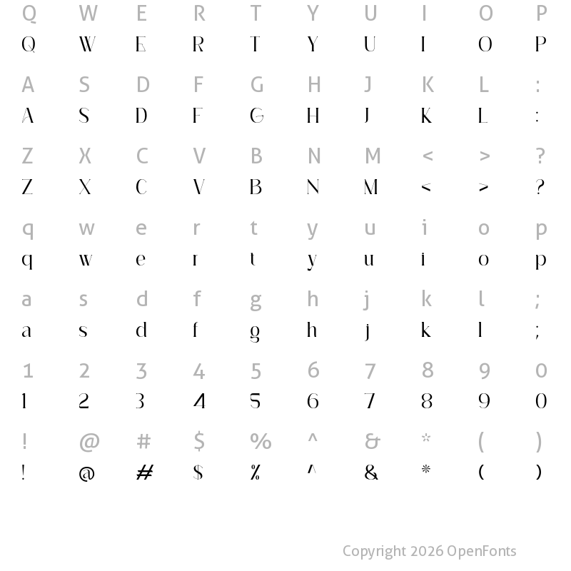 Character Map of Malden Regular