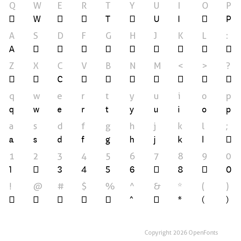 Character Map of MaldenSans-Regular ?