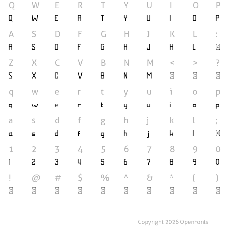Character Map of MALDINI NORMAL
