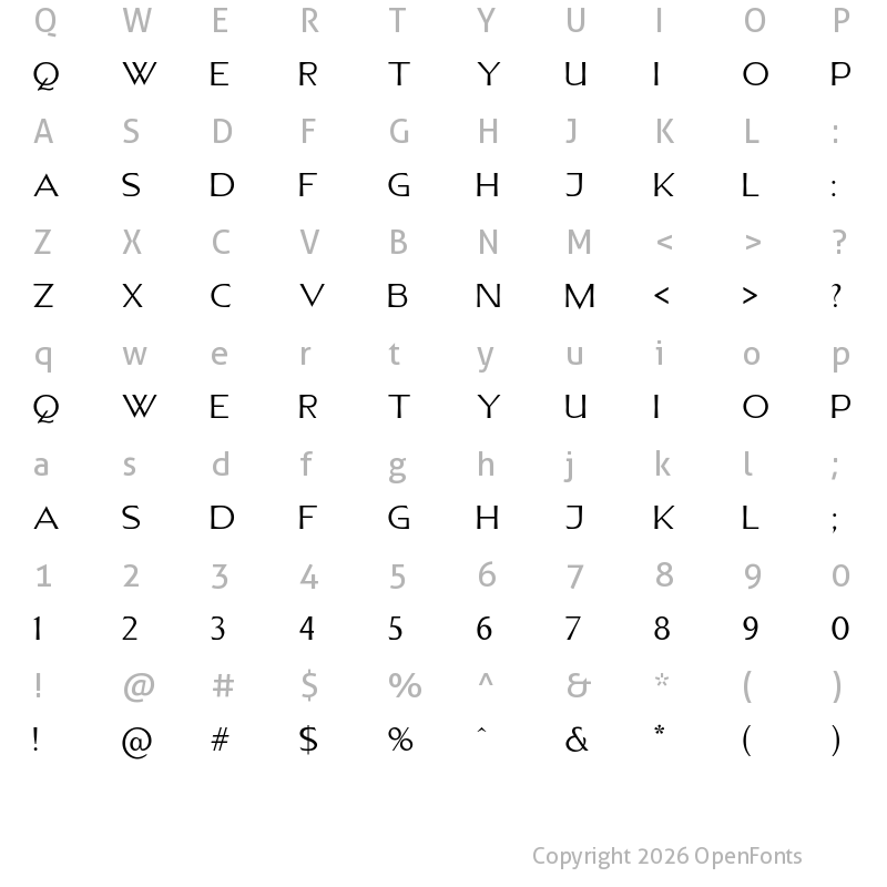 Character Map of Maldives Regular