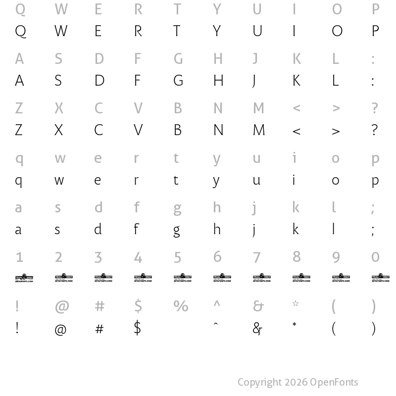 Character Map of Malik Trial Light