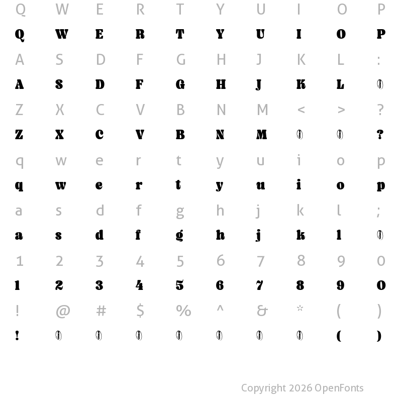 Character Map of Malrin DEMO Regular
