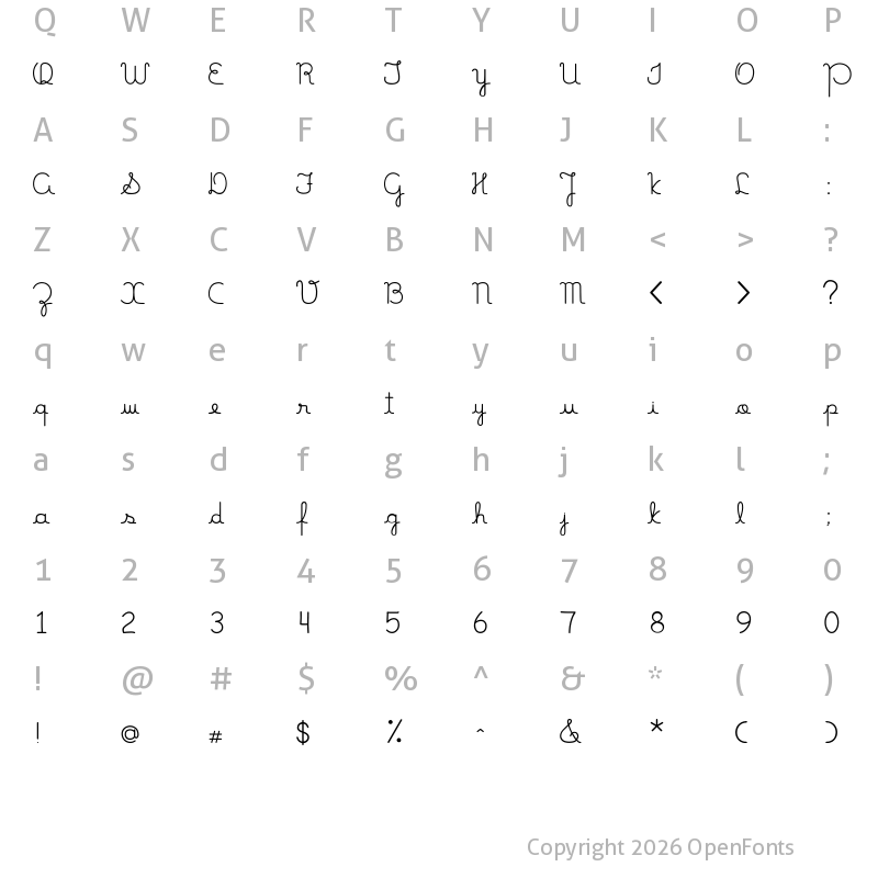 Character Map of MamaeQueNosFaz Regular