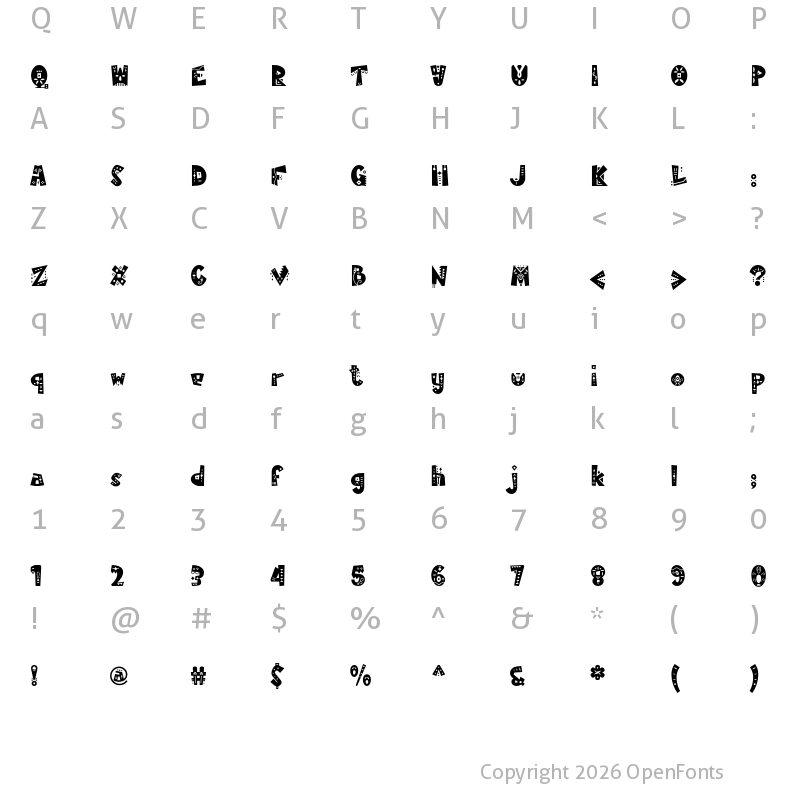 Character Map of MamaKilo Decorative