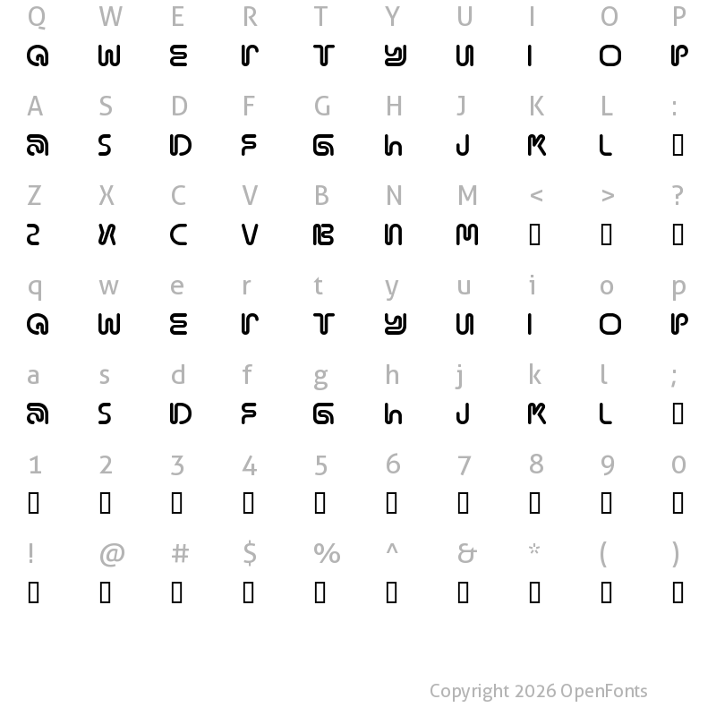 Character Map of MamaRound Regular
