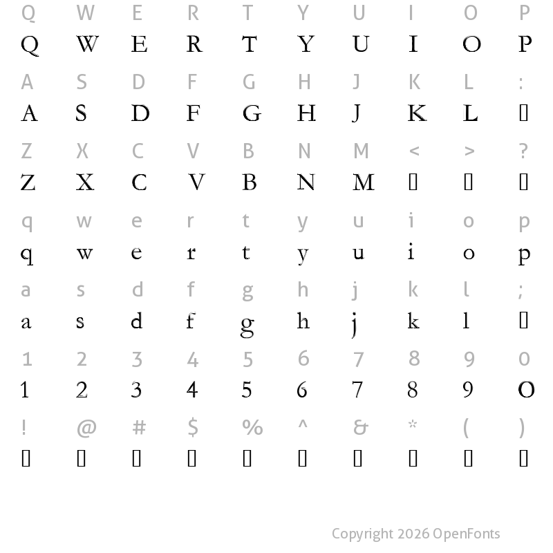 Character Map of Mana Mana Regular