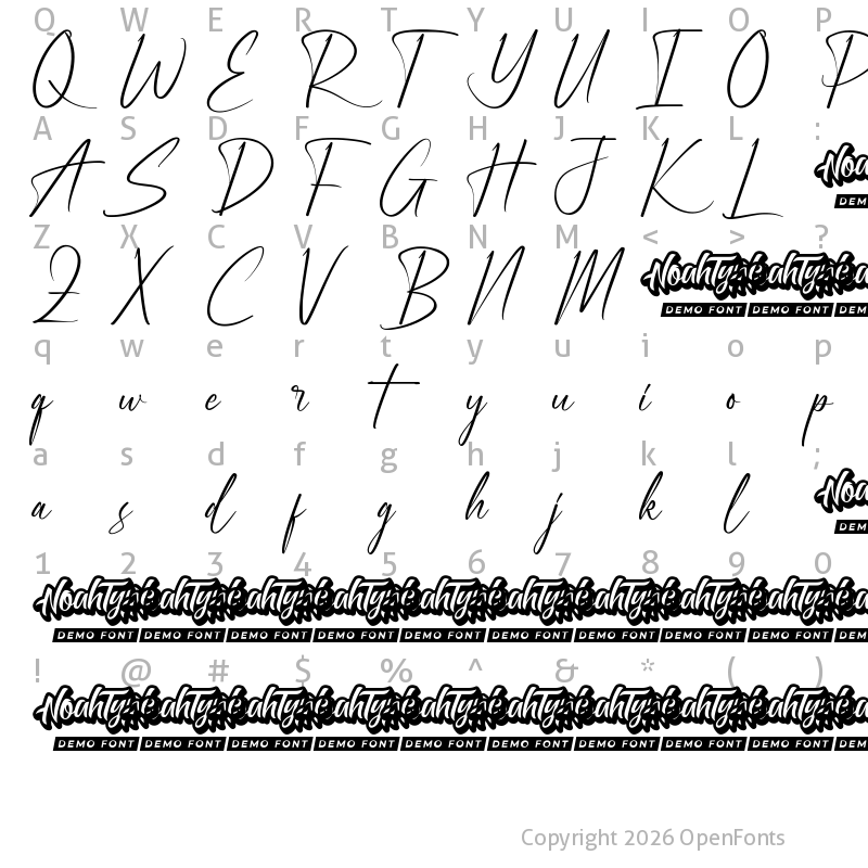 Character Map of Manchester Park Demo Regular