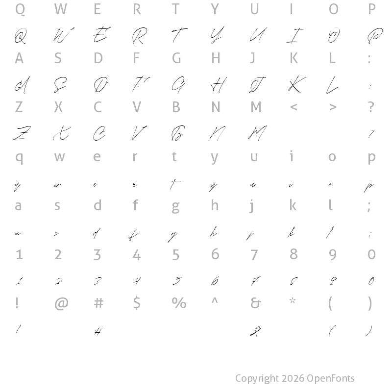 Character Map of Manchester Regular