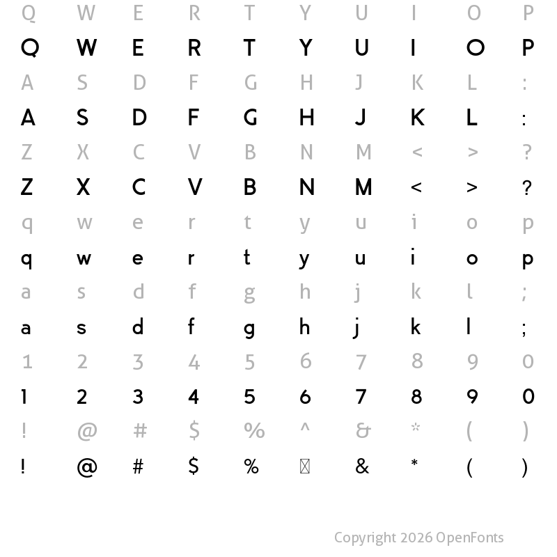 Character Map of MANDISA Regular