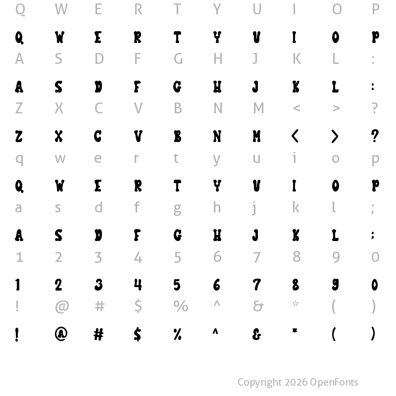 Character Map of Mango Groovy Regular