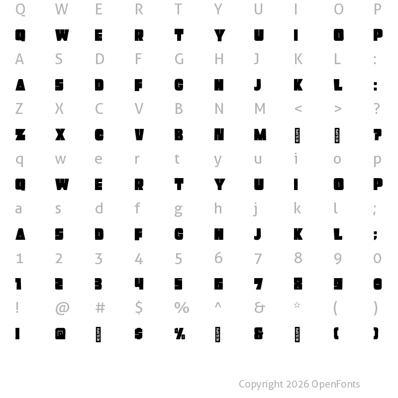 Character Map of Mango Pudding Regular